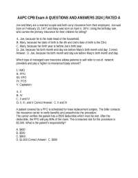 AAPC CPB Exam A QUESTIONS AND ANSWERS 2025 | RATED A