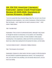 UA: EN 210: American Literature, Instructor: James Crank Final Exam Review (2) 2025-2026.