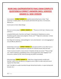 NURS 5461 GASTROENTERITIS FINAL EXAM COMPLETE  QUESTIONS & CORRECT ANSWERS (WELL VERIFIED)