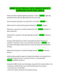 ARMY ELECTRICAL EXPLOSIVES SAFETY EXAM QUESTIONS WITH WELL VERIFIED ANSWERS