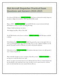 FAA Aircraft Dispatcher Practical Exam Questions and Answers 2024-2025