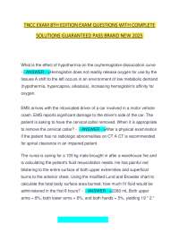 TNCC EXAM 8TH EDITION EXAM QUESTIONS WITH COMPLETE  SOLUTIONS GUARANTEED PASS BRAND NEW