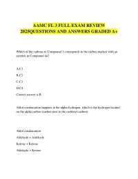 AAMC FL 3 FULL EXAM REVIEW 2025QUESTIONS AND ANSWERS GRADED A+