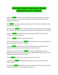 Arizona Health Insurance Exam questions and answers.