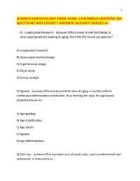 2025HESI GERONTOLOGY FINAL EXAM  2 DIFFERENT VERSIONS 200 QUESTIONS AND CORRECT ANSWERS AL