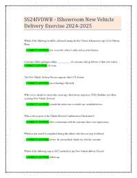 SS24IVDWB - IShowroom New Vehicle Delivery Exercise 2024-2025