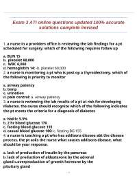 Exam 3 ATI online questions updated 100% accurate solutions complete /revised