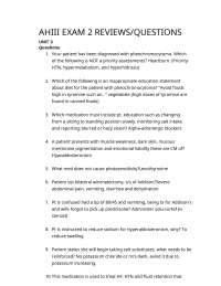 NSG 4100 AHIII EXAM 2 REVIEWS/QUESTIONS and ANSWERS