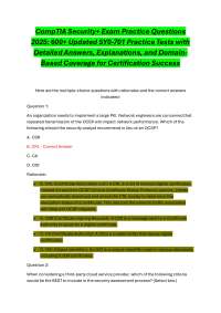 CompTIA Security+ Exam Practice Questions  2025: 600+ Updated SY0-701 Practice Tests