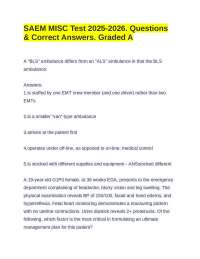 SAEM MISC Test 2025-2026. Questions & Correct Answers. Graded A
