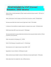 PICATASVAB For PVT Correct Answers  2025 Version