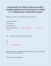 Louisiana POST Test Online Practice Exam 2025 | Complete Questions and Correct Answers