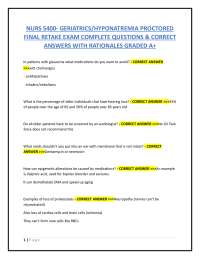NURS 5400- GERIATRICS/HYPONATREMIA PROCTORED  FINAL RETAKE EXAM COMPLETE QUESTIONS &  ANS