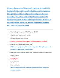Wisconsin Department of Safety and Professional Services (DSPS),  Questions And Correct An