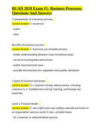 BUAD 2020 Exam #1: Business Processes Questions And Answers