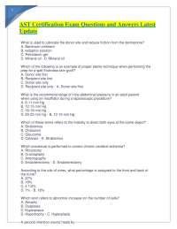 AST Certification Exam Questions and Answers Latest Update.