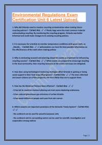 Environmental Regulations Exam Certification Unit 6 Latest Upload.