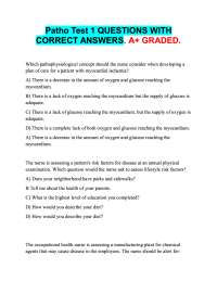 Patho Test 1 QUESTIONS WITH  CORRECT ANSWERS. A+ GRADED.