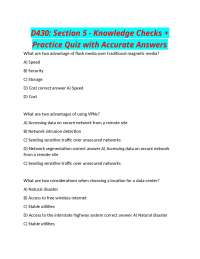 D430: Section 5 - Knowledge Checks + Practice Quiz with Accurate Answers