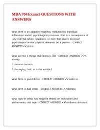 MBA 704 Exam 5 QUESTIONS WITH ANSWERS