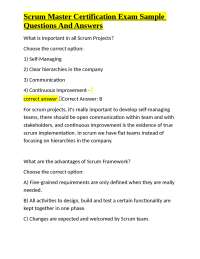 Scrum Master Certification Exam Sample Questions And Answers