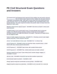 PE Civil Structural Exam Questions and Answers