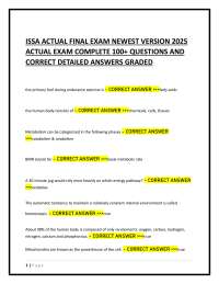 ISSA ACTUAL FINAL EXAM NEWEST VERSION 2025 ACTUAL EXAM COMPLETE 100+ QUESTIONS AND ANSWERS