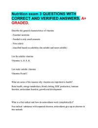 Nutrition exam 3 QUESTIONS WITH  CORRECT AND VERIFIED ANSWERS. A+  GRADED.