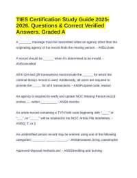 TIES Certification Study Guide 2025-2026. Questions & Correct Verified Answers. Graded A