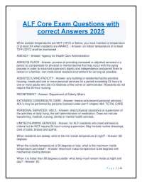 ALF Core Exam Questions with correct Answers