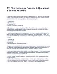 ATI Pharmacology Practice A Questions & solved Answers