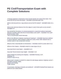 PE Civil Transportation Exam with Complete Solutions