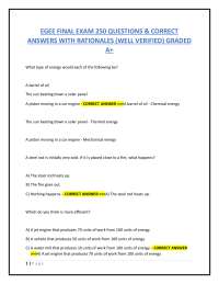 EGEE FINAL EXAM 250 QUESTIONS & CORRECT  ANSWERS WITH RATIONALES (WELL VERIFIED)