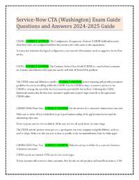Service-Now CTA (Washington) Exam Guide Questions and Answers 2024-2025 Guide