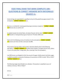 EGEE FINAL EXAM TEST BANK COMPLETE 100+  QUESTIONS & CORRECT ANSWERS WITH RATIONALES