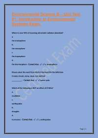 Environmental Science B Unit Test #1: Introduction to Environmental Systems Exam.