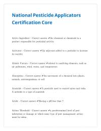 National Pesticide Applicators Certification Core
