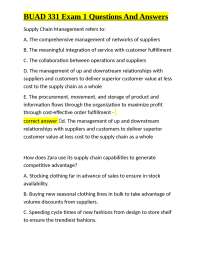 Supply Chain Management Exam Questions and Answers