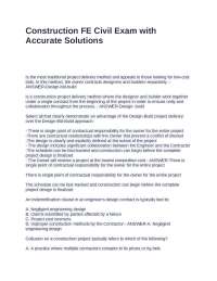 Construction FE Civil Exam with Accurate Solutions