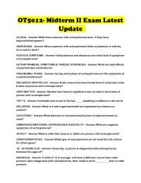 OT5012- Midterm II Exam Latest Update