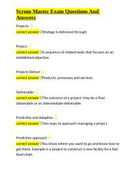 Scrum Master Exam Questions And Answers
