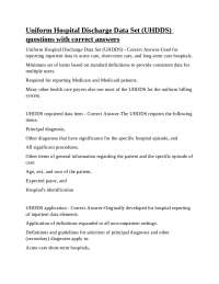 Uniform Hospital Discharge Data Set (UHDDS) questions with correct answers