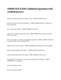 AMMO 45 EXAM Combined 2 questions with verified answers