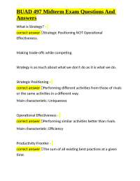 Strategic Management Midterm Exam Q&A: Key Concepts and Industry Analysis
