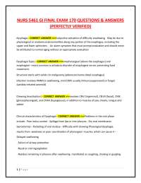 NURS 5461 GI FINAL EXAM 170 QUESTIONS & ANSWERS  (PERFECTLY VERIFIED)