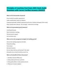 Principles of Coaching Final Exam 2025 Study Guide  Questions with Correct Verified Answer