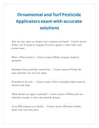 NYSDEC Ornamental and Turf Pesticide Applicators exam with accurate detailed solutions