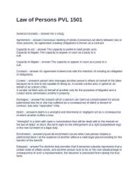 Law of Persons PVL 1501 Questions and Answers 100% Correct