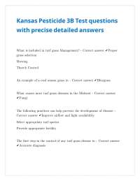Kansas Pesticide 3B Test questions with precise detailed answers