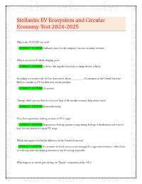 Stellantis EV Ecosystem and Circular Economy Test 2024-2025